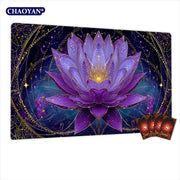 Polluted Purple Lotus Magic Card Battle Mat TCG Playmat Anti-slip Base 35X60CM Gathering Gaming Mats Board Game Mat for TCG