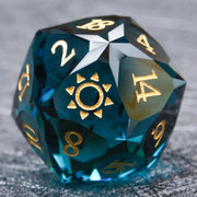 1-7pcs Purple Crystal Gemstone Dice Set Golden Word DND Dice Multi-sided Polyhedral Dice for D&D Game COC Role Playing RPG Table