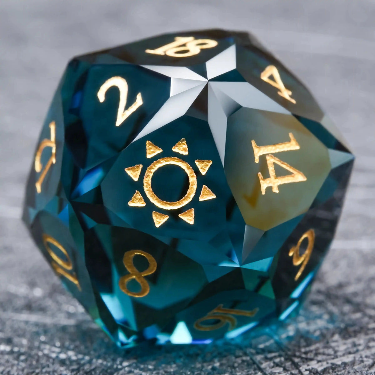 Blue Glass Gemstone Dice Set – 3 Colours to Choose From