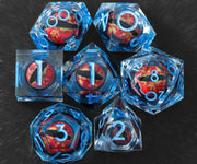 Set Of 7 Sharp Edge Resin Polyhedral DND Dice For D&D RPG Role Playing Games