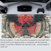 Gothic-style Goat-headed Demon TCG Playmat Magic Card Mat Stitched Edge Non-Slip Durable Tabletop Playmat Board Game Mat for TCG