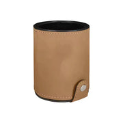 Leather Dice Cup Round Minimalist Design Durable Storage Box for Adults