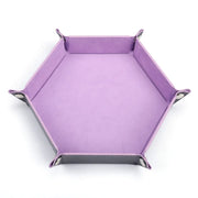 18Colors Foldable Dice Tray PU Leather Flannel Hexagonal Dice Rolling Plate Table Game Office Sundries Key Portable Storage Box