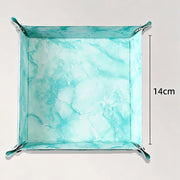 Dice Tray Leather Dice Tower for DND MTG Dices Storage Board Game Accessories Foldable Desktop Storage Box Shaped Square Hard