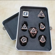 Dice Metal Box Standard Size Dice Metal Box 7pcs D4 D6 D8 D10 D% D12 D20 Set Storage Dice Set With Protective Foam Metal Box