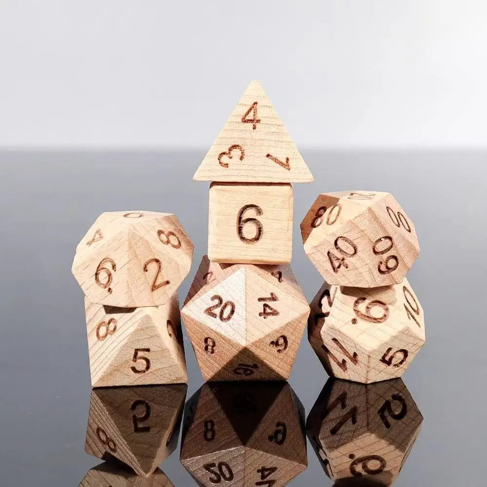 Wooden Dice Set – 12 Colours to Choose From