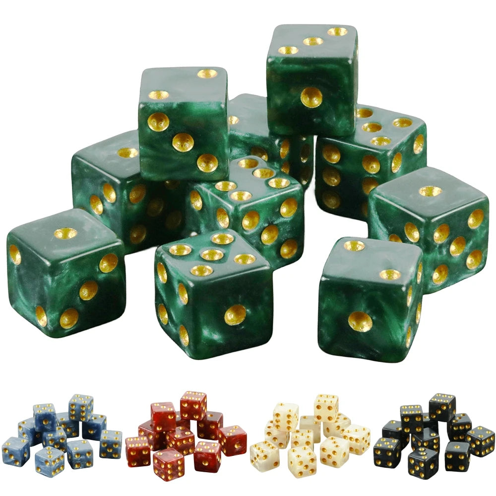 Marbled Resin D6 Dice Set - 10 Piece