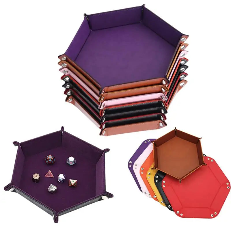 Fold-Flat Velvet Dice Tray & Storage