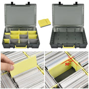 Clear Trading Card Storage Box 2300+ Cards Organizer 12 Dividers Carry Handle for TCG Yugioh CAH Baseball Football Card Box Only