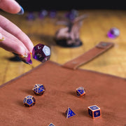 Foldable Dice Rolling Mat Tray with Zipper PU Leather Dice Bag for RPG DND Multi-Sided Dice Storage Bag Game Accessories
