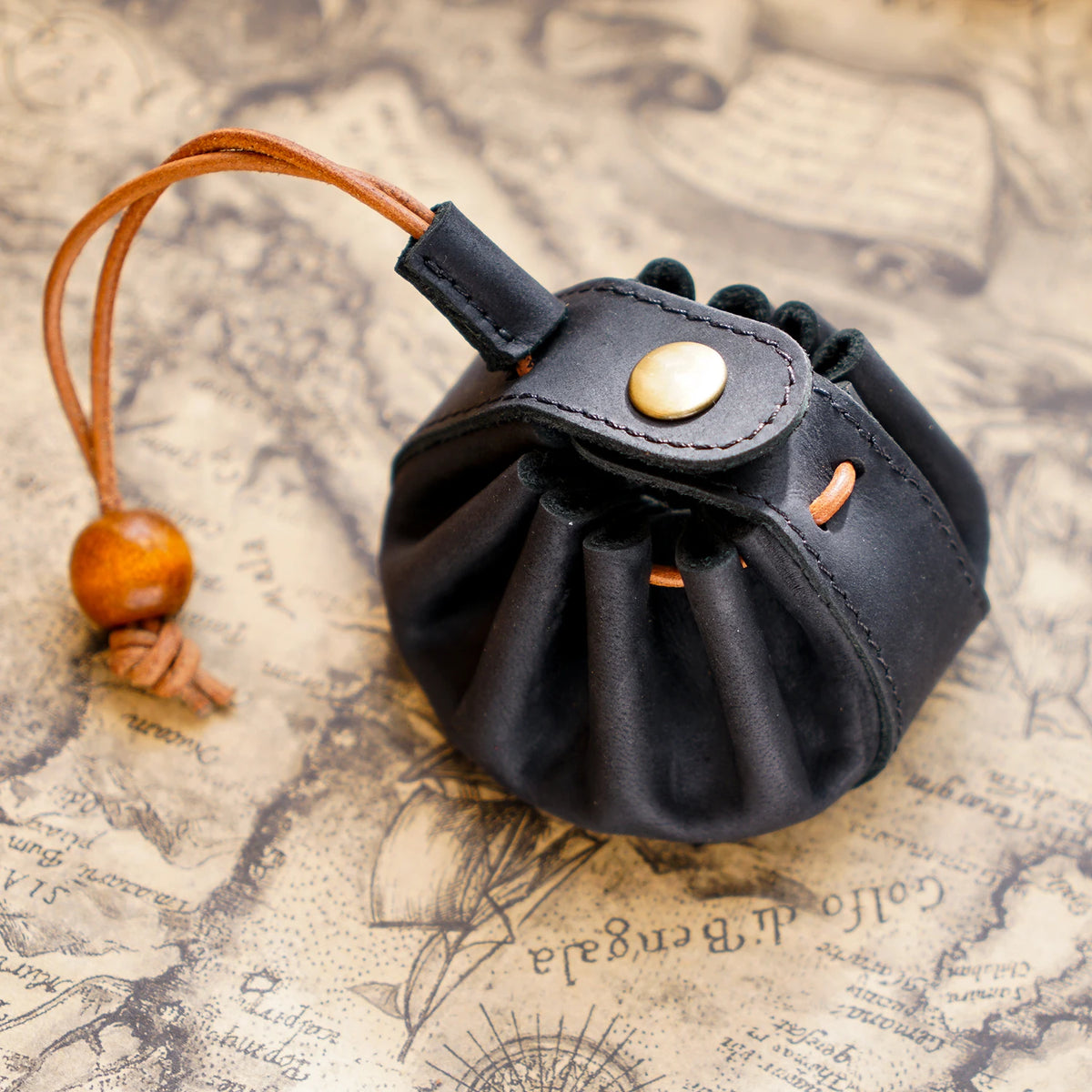Leather Drawstring Dice & Coin Pouch – 6 Colours to Choose From
