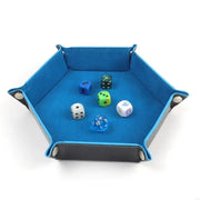 Portable Dices Rolling Tray Folding Hexagon Dices Holder Dices Storage Box
