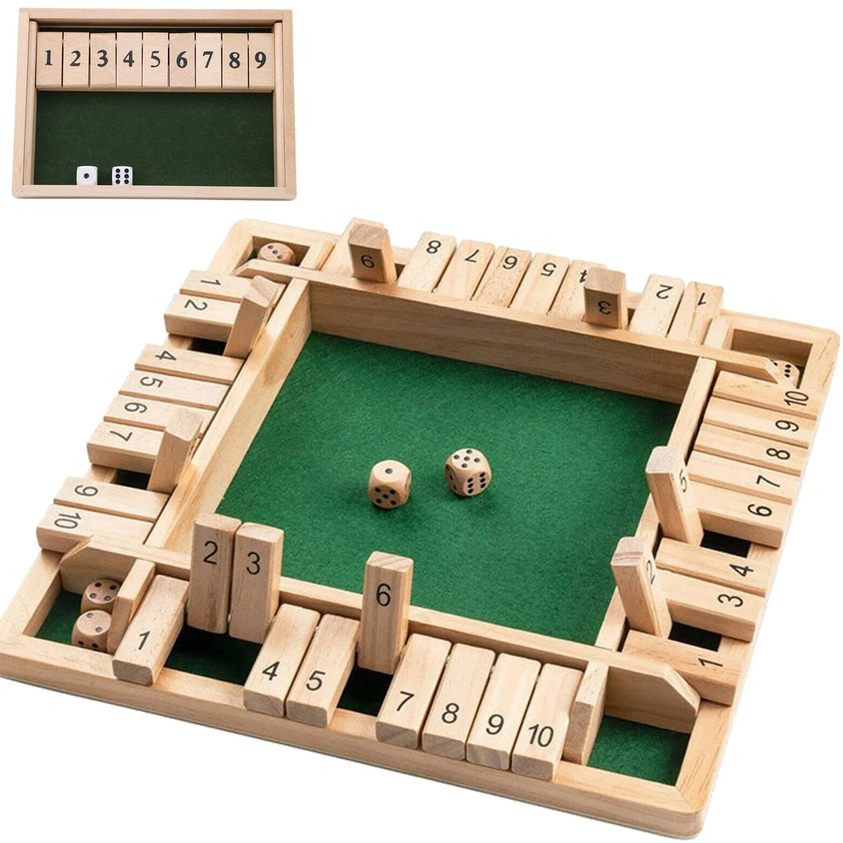 Fold-Flat Wooden Dice Tray & Storage - Design 3