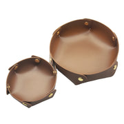 1pc Leather Dice Storage Tray Desktop Organizer For Key Jewelry Cosmetic Storage Box Folding Organizer Home Decor