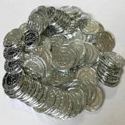 50Pcs/set Gold-Plated Poker Chips, Bitcoin Model, Silver, 39mm * 2.6mm, Foreign Trade, Brand New Poker, 39mm * 2.6mm