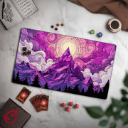 Fantasy Magic Mountain TCG Playmat Magic Card Mat with Stitched Edge Non-Slip Durable Tabletop playmat Board Game Mat for TCG