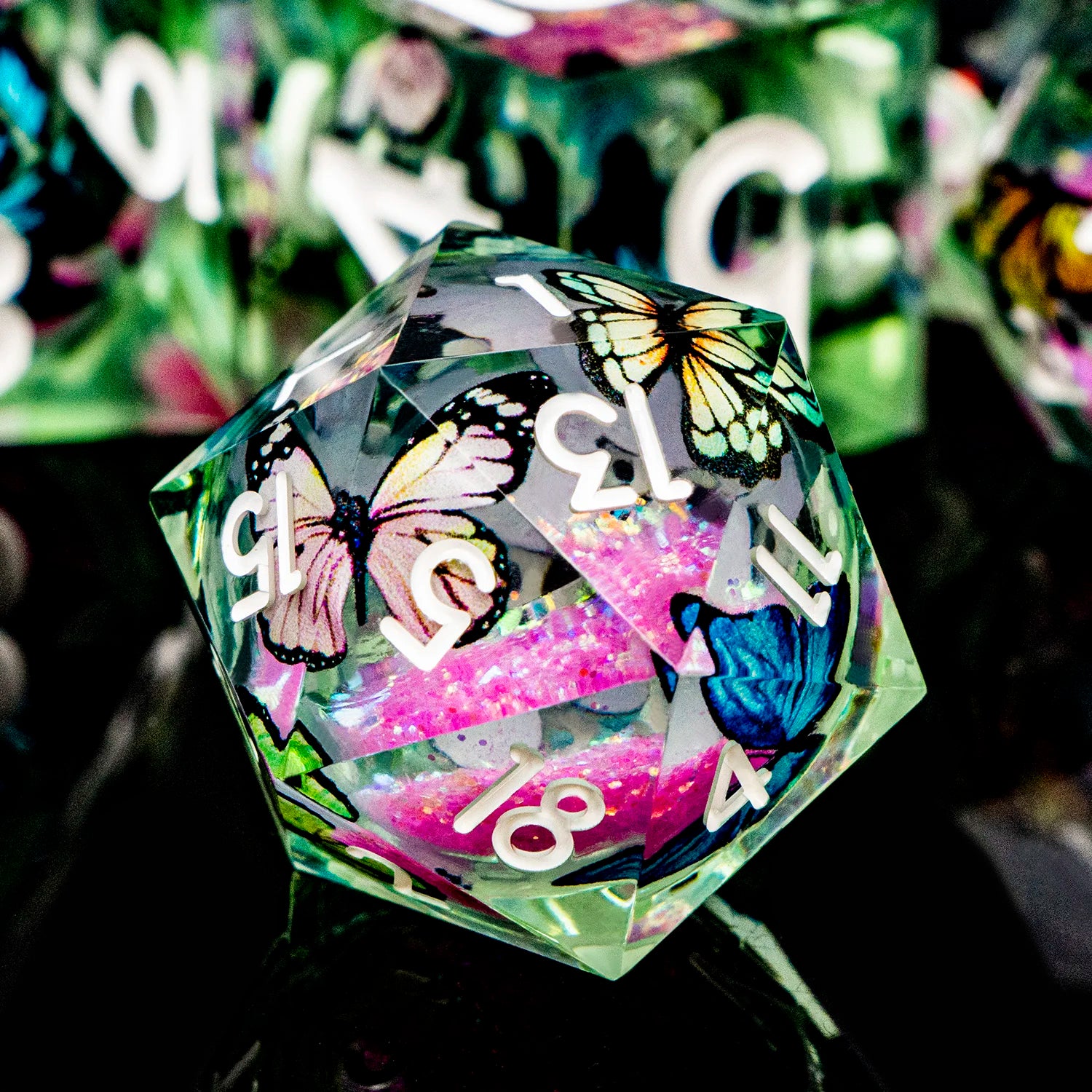 Liquid Core Resin Polyhedral RPG Dice Set - Design 6