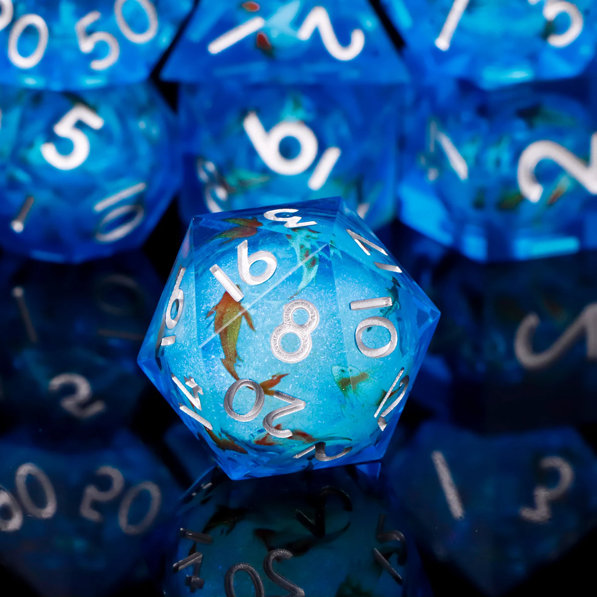 Handmade Sharp-Edge Resin Dice Set – 26 Colours to Choose From