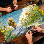 Rat and Sunflowers TCG Playmat Magic Card Battle Mat Non-Slip Durable 35X60CM Commander playmat Board Game Mat for TCG Card Pad