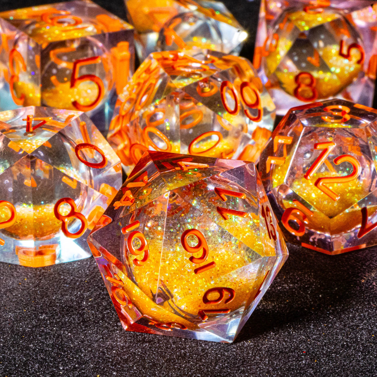 Galaxy Liquid Core Dice Set – Swirling Universe in Every Roll – 24 Colours to Choose From