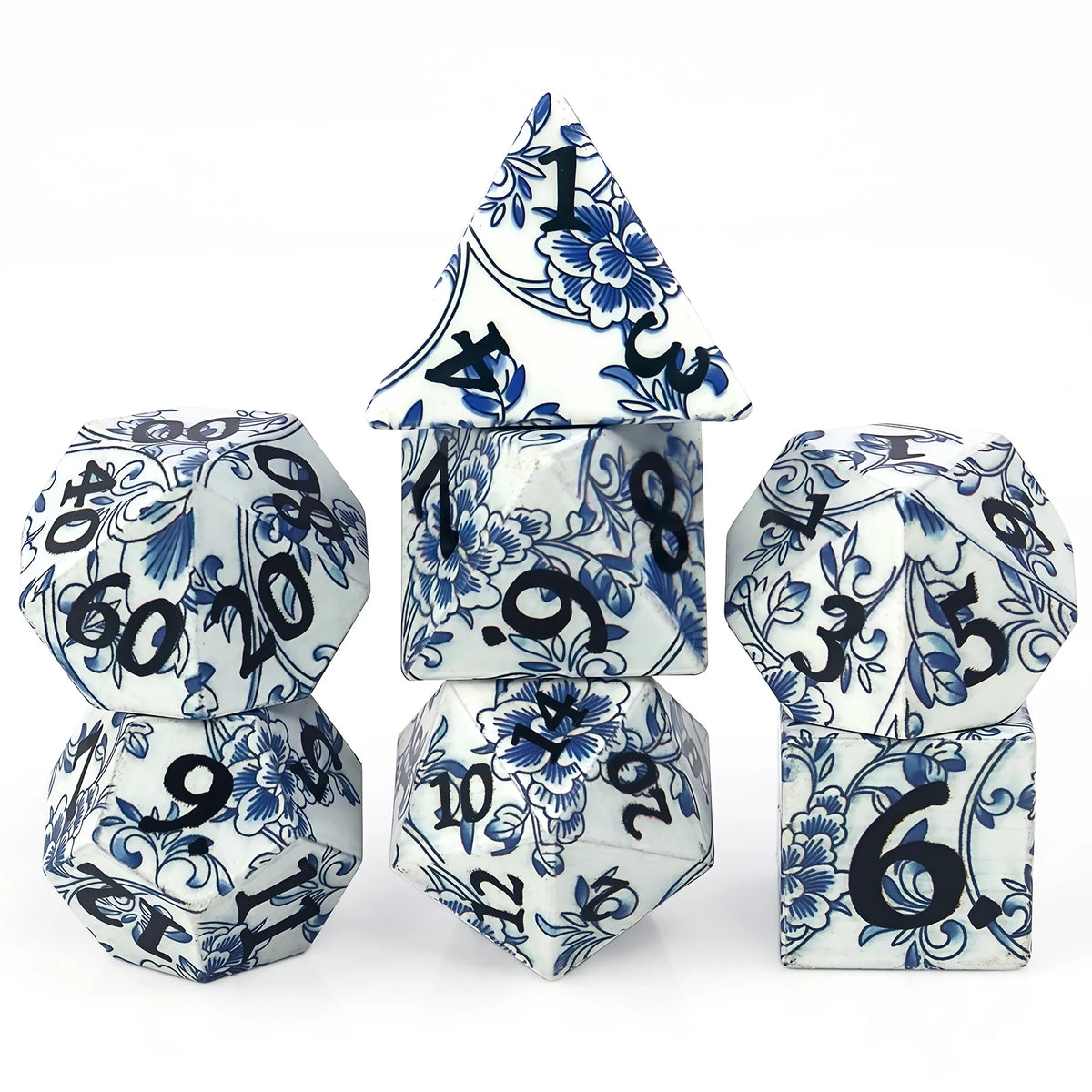 White Resin Polyhedral RPG Dice Set