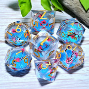 DND Resin Dice 7-Piece Set for Dungeons and Dragons DND 5e RPG Gift, Board Game Tabletop Role Playing Dice Game, Birthday Gift,
