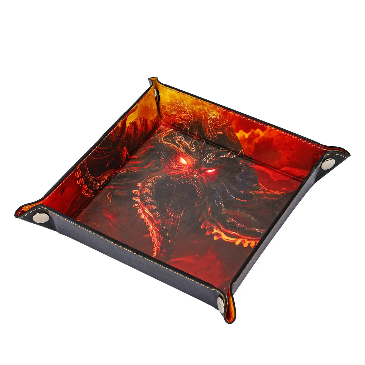 Fold-Flat PU Square Dice Tray & Storage