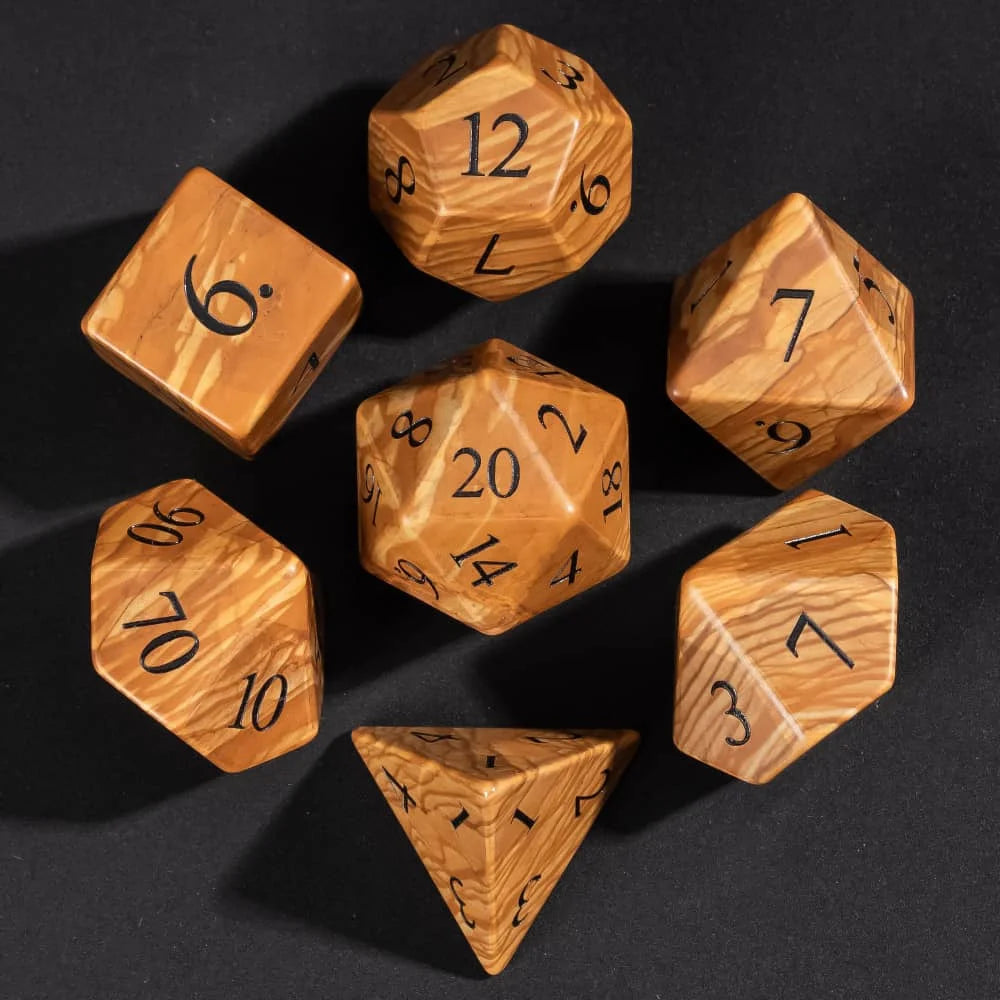 Stone RPG Dice Set - 7 Piece - Design 2