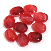 20pcs Flat Oval Acrylic Beads Double Color Imitation Jade Stone Loose Beads For Jewelry Making Bracelet Necklace DIY Accessories