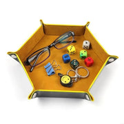 Portable Dices Rolling Tray Folding Hexagon Dices Holder Dices Storage Box