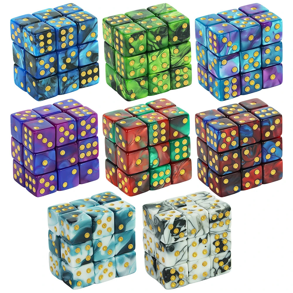 Acrylic D6 Dice Set - 10 Piece - Design 2