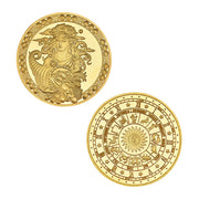 12 Creative Twelve Constellations Gold Plated encrusted Collectible Coins Abstract Art Zodiac Coin Set Crafts Gifts