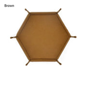 Portable Folding Dice Rolling Tray Set For Rpg Dnd Table Games Pu Leather Velvet Holder Storage Box  Hexagon Coin Square Tray