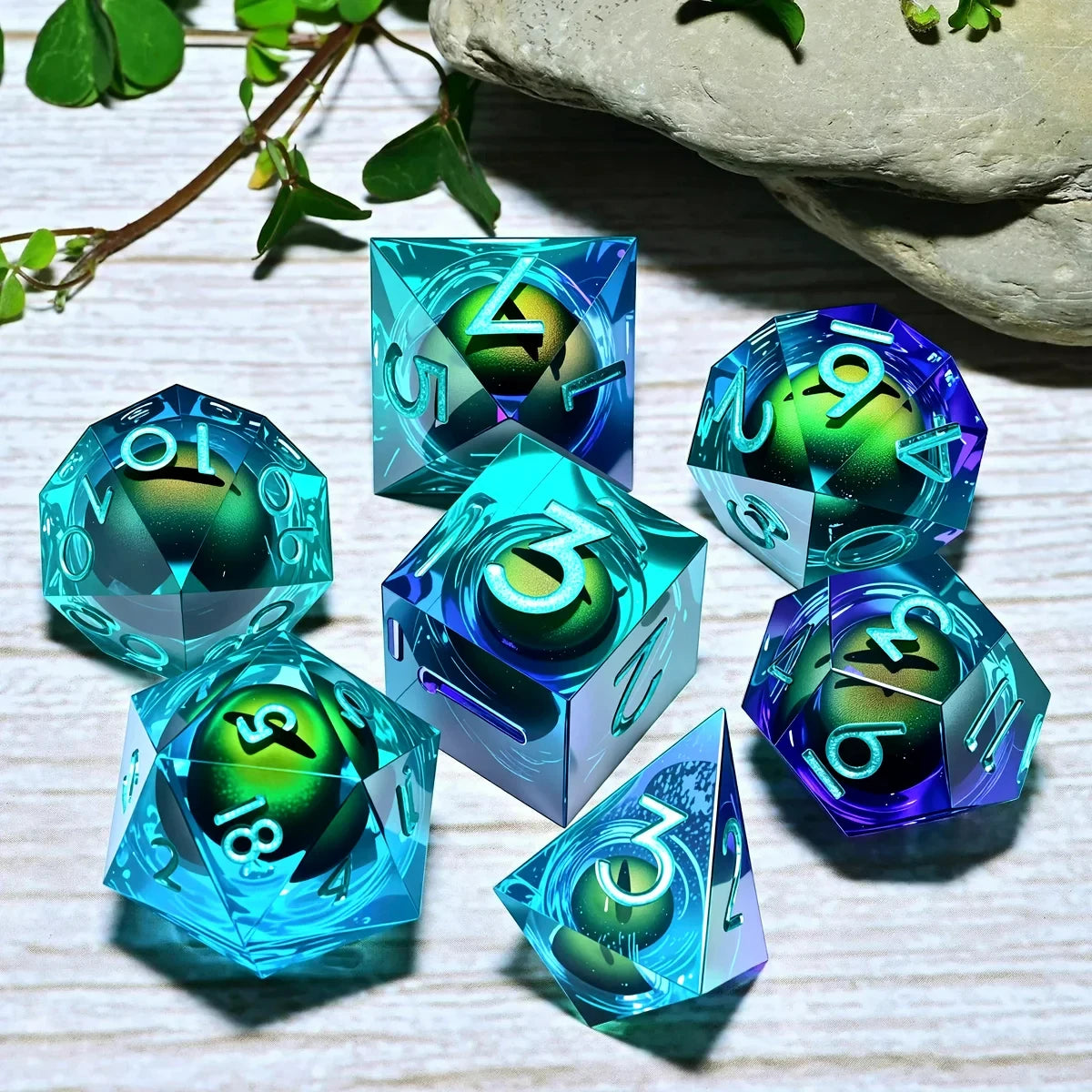 Crystal Resin Dice Set – 4 Colours to Choose From