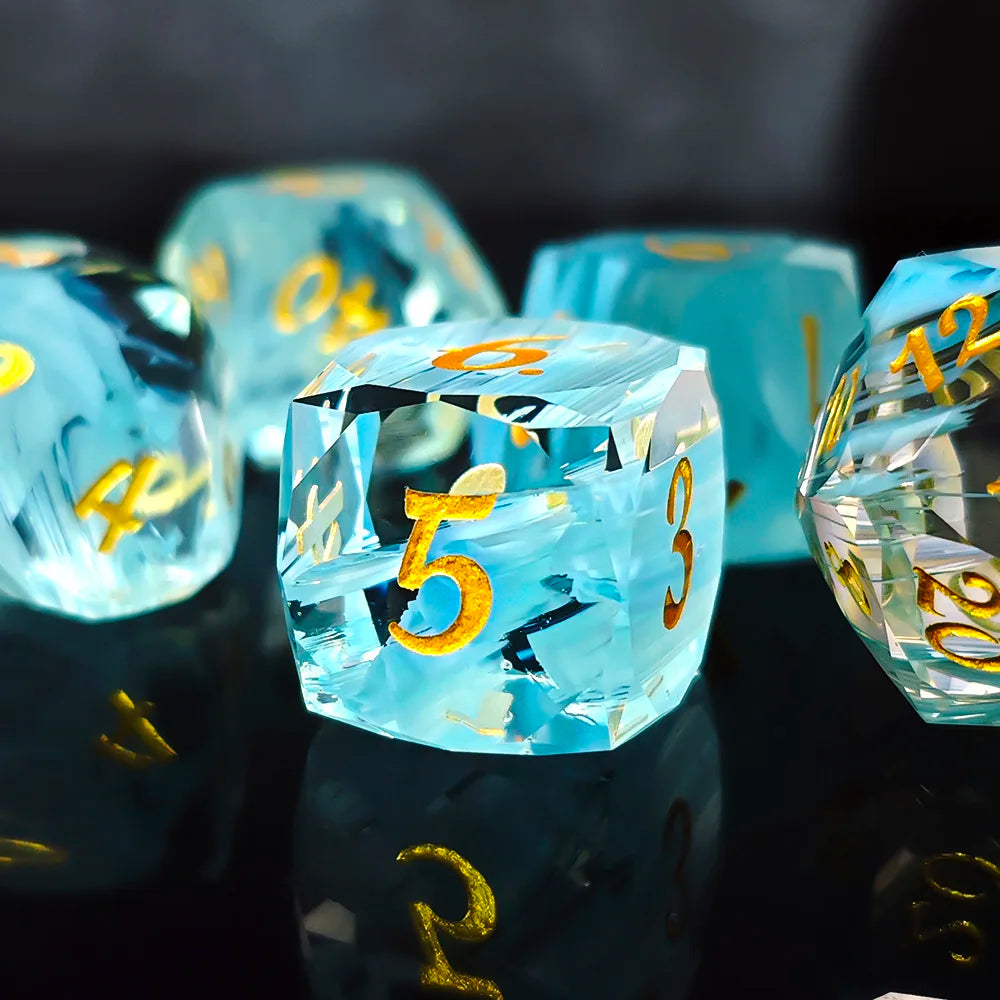 Clear Stone RPG Dice Set - 7 Piece