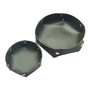 1pc Leather Dice Storage Tray Desktop Organizer For Key Jewelry Cosmetic Storage Box Folding Organizer Home Decor