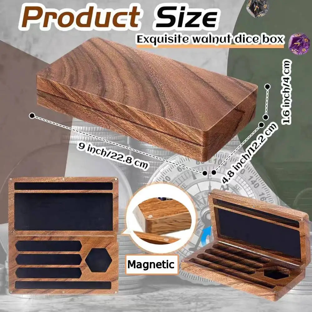 Fold-Flat Wooden Dice Tray & Storage - Design 3