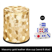 Dices Shake Container with 6 Dices Set For Table Board Game Dices Cup PU Leathers Stable Sturdy Comfortable Hand Feeling 24BD