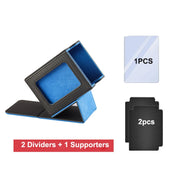 Leather Trading Card Storage Box 5 Rows Magnetic Closure Game Cards Box With Viewing Windows Card and Note Storage Supplies