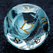 1-7pcs DND Fantasy Blue Glass Gemstone Dice Set Multi-sided Polyhedral Dice Golden Word Dice for D&D Game COC Role Playing RPG