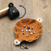Dice Storage Bag Decorative Tray ,Gifts Dice Bag Tray with Drawstring and Button  for Dices Jewelry Coin