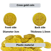 100/200PCS Plastic Pirate Gold Silver Coin Halloween Kids Birthday Party Decoration Fake Coins Game Treasure Hunt arty Supplies