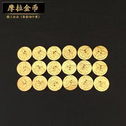 10Pcs/Set Game Impact Mora Open Treasure Chest Game Metal Coin Strengthen Equipment Rock God Morax Cosplay Props Accessories