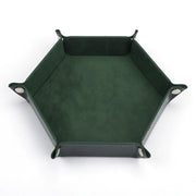 18Colors Foldable Dice Tray PU Leather Flannel Hexagonal Dice Rolling Plate Table Game Office Sundries Key Portable Storage Box