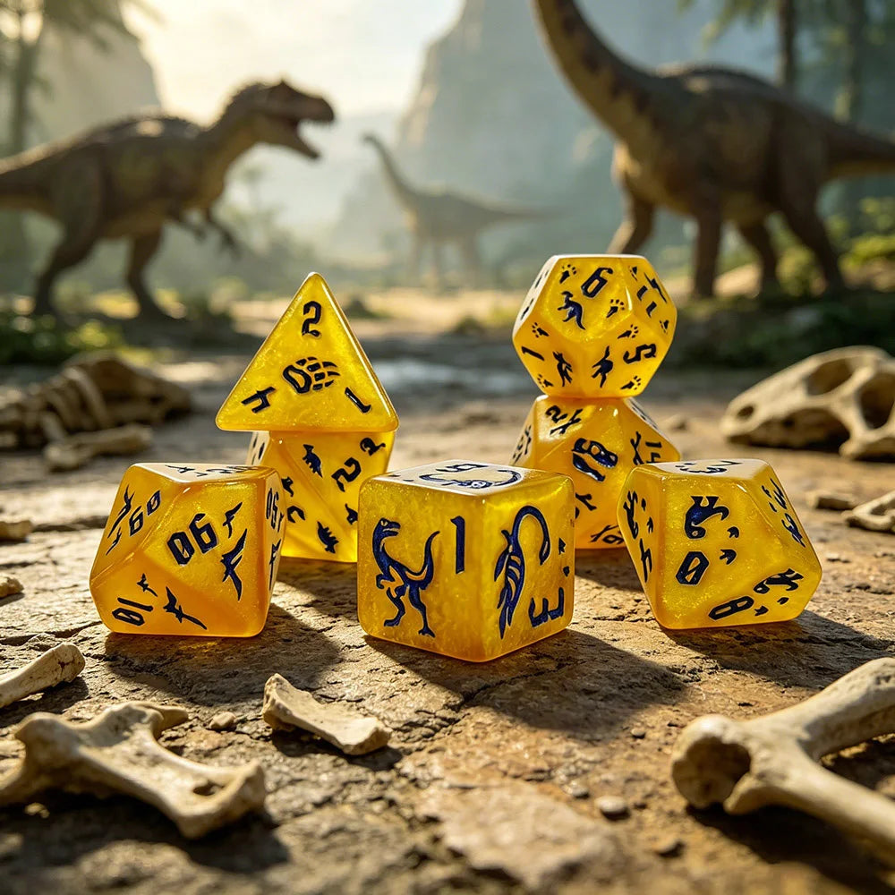 Blue Metal RPG Dice Set - 7 Piece