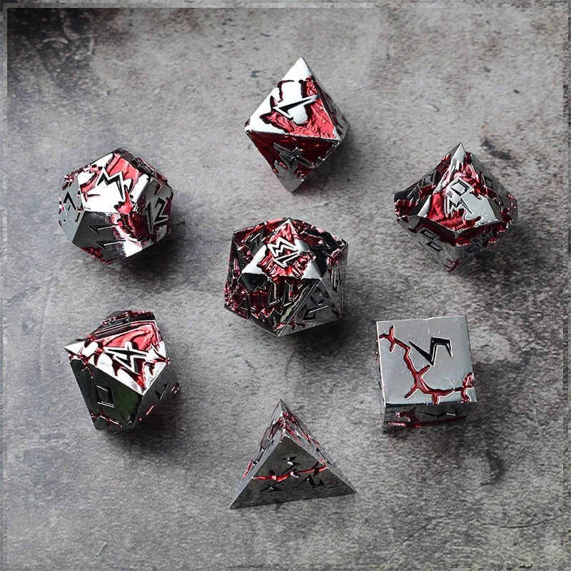 Red Dragon Metal RPG Dice Set