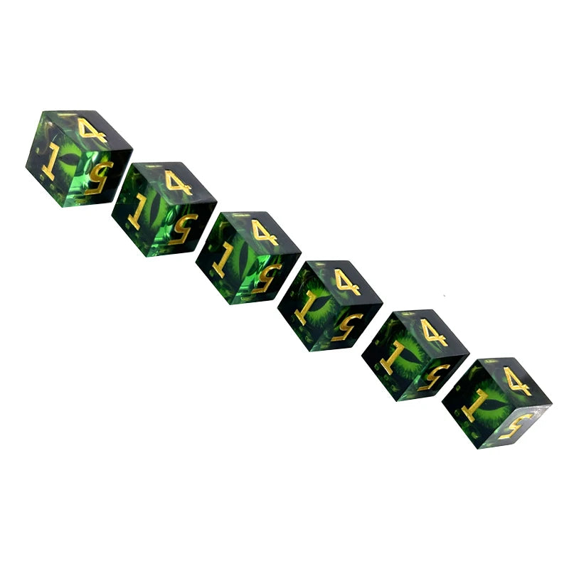 Mineral-Style D6 Dice Set - 6 Piece