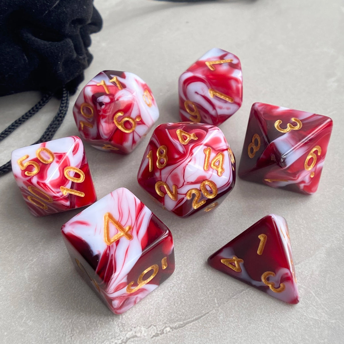 Two-Tone Dice Set with Bag – 9 Colours to Choose From