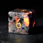 7pcs DND Flame Stone Gemstone Dice Volcanic Rock Dice Set Multi-sided Polyhedral Dice for D&D Game COC Role Playing RPG Table