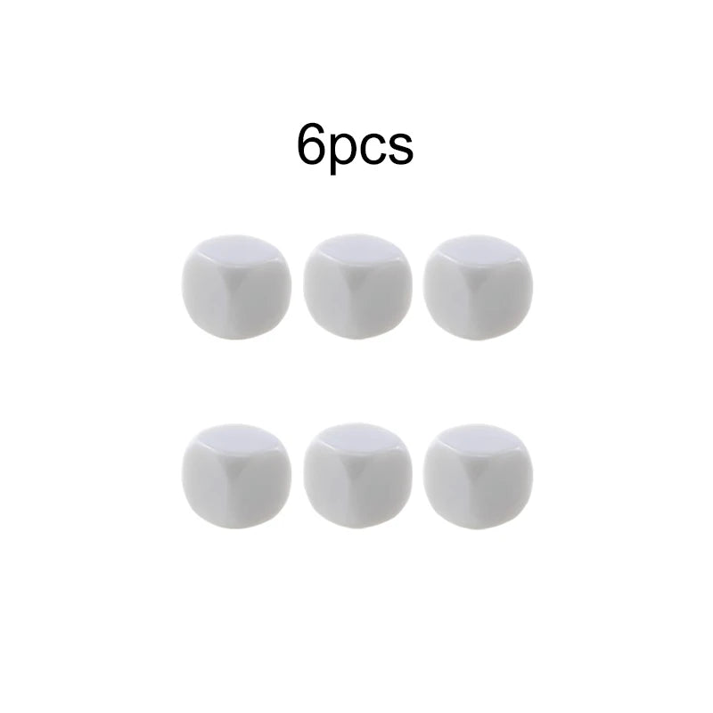 6/10pcs Blank Six Sided Dice Acrylic White Table Games for Board Games Party Gathering Leisure And Entertainment Props TMZ
